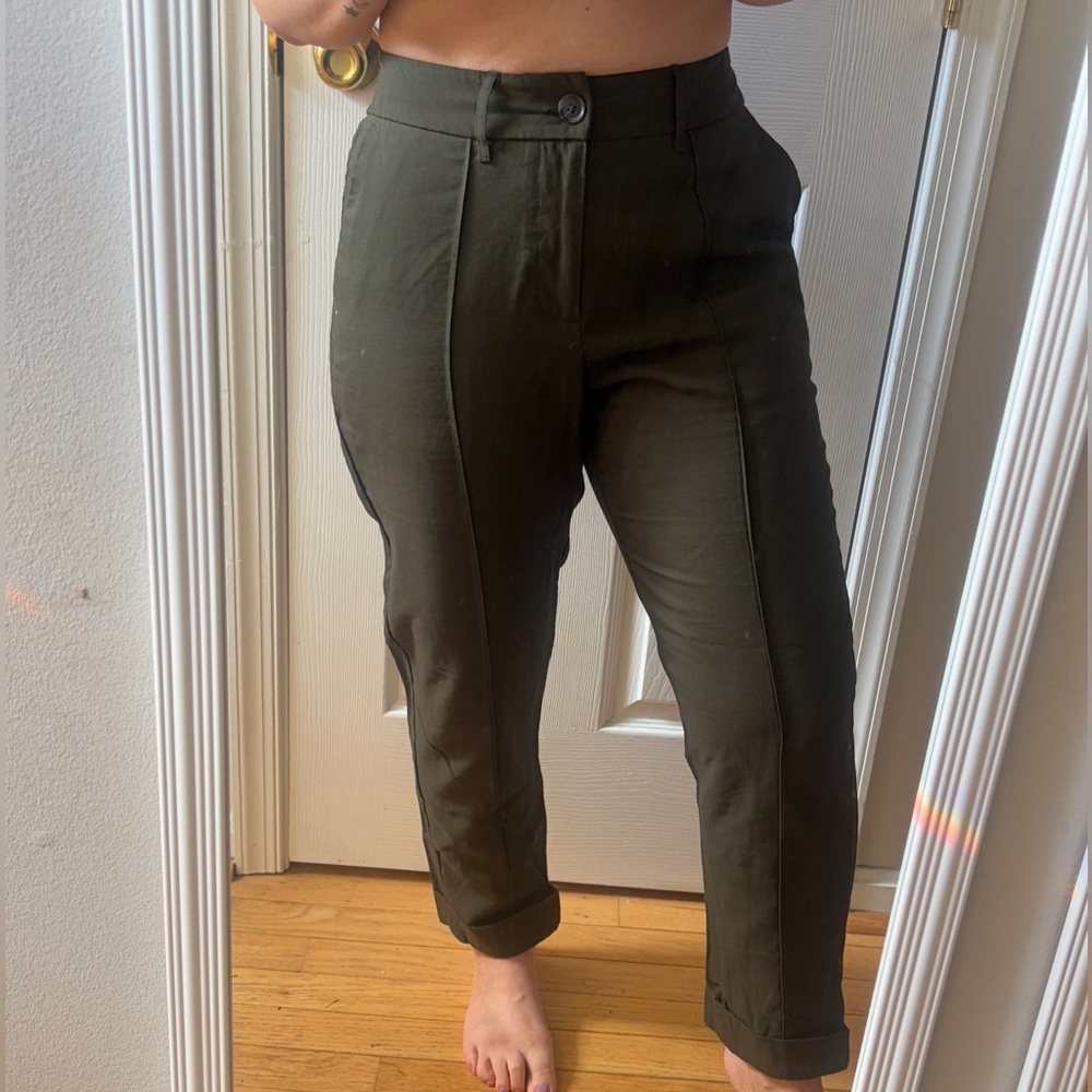 Olive Green Tapered Pants